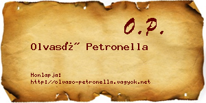 Olvasó Petronella névjegykártya